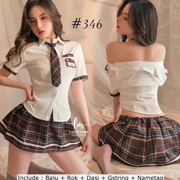 Luckymm Sexy Lingerie Cosplay School Uniform  Sexy Cosplay Murid  Kostum Sekolah Sexy 346