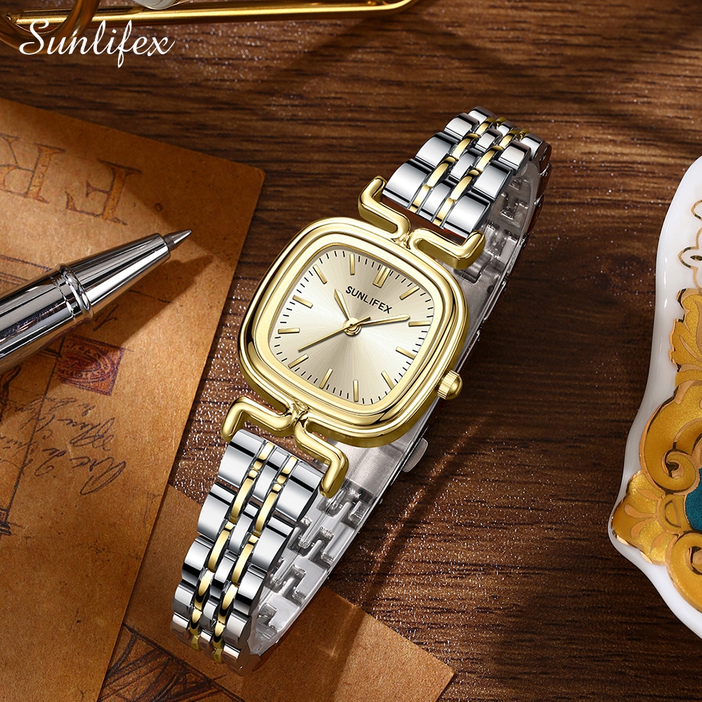 Sunlifex Jam Tangan Wanita Original Berlian Korean Gaya Elegan Kuarsa Jam Tangan Cewek