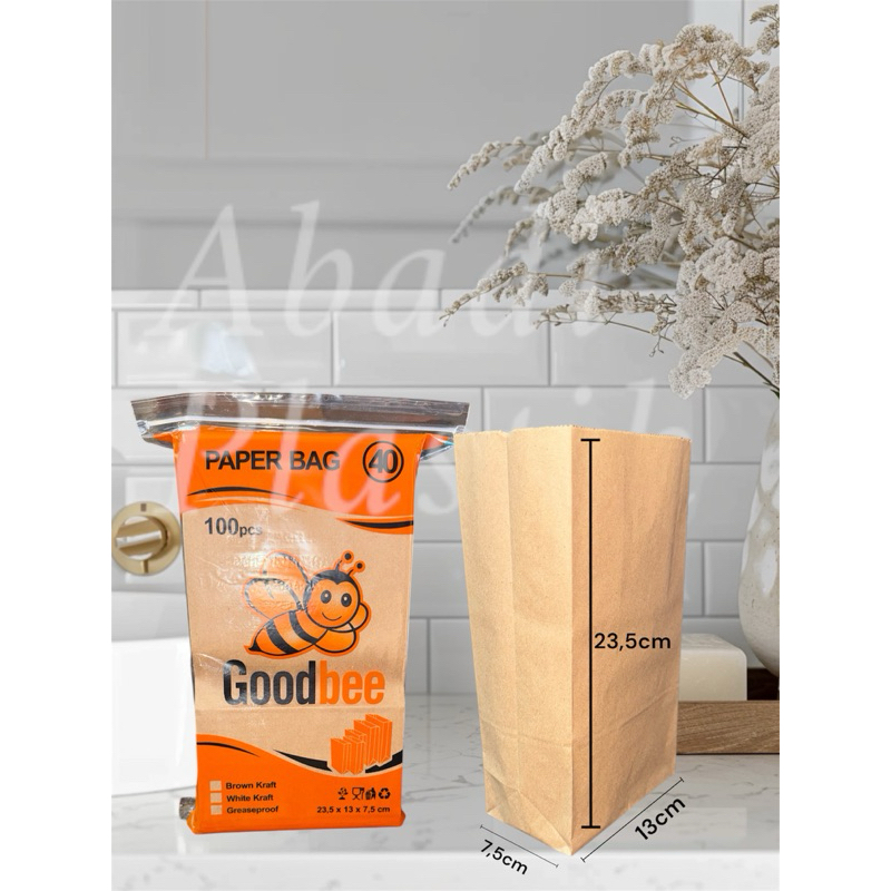

GOODBEE PAPER BAG KODE 40/PAPER BAG/KANTONG KERTAS BROWN/KRAFT