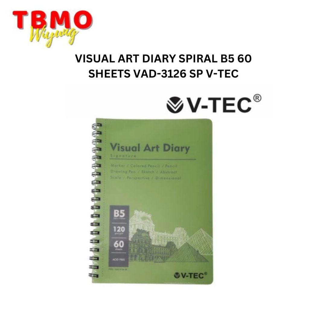 

TBMO VISUAL ART DIARY SPIRAL B5 60 SHEETS VAD-3126 SP V-TEC