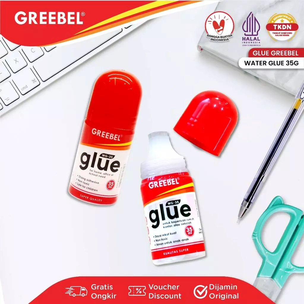 

GREEBEL Water Glue Lem Cair 35 ML (1 PCS) / Lem Kertas Cair