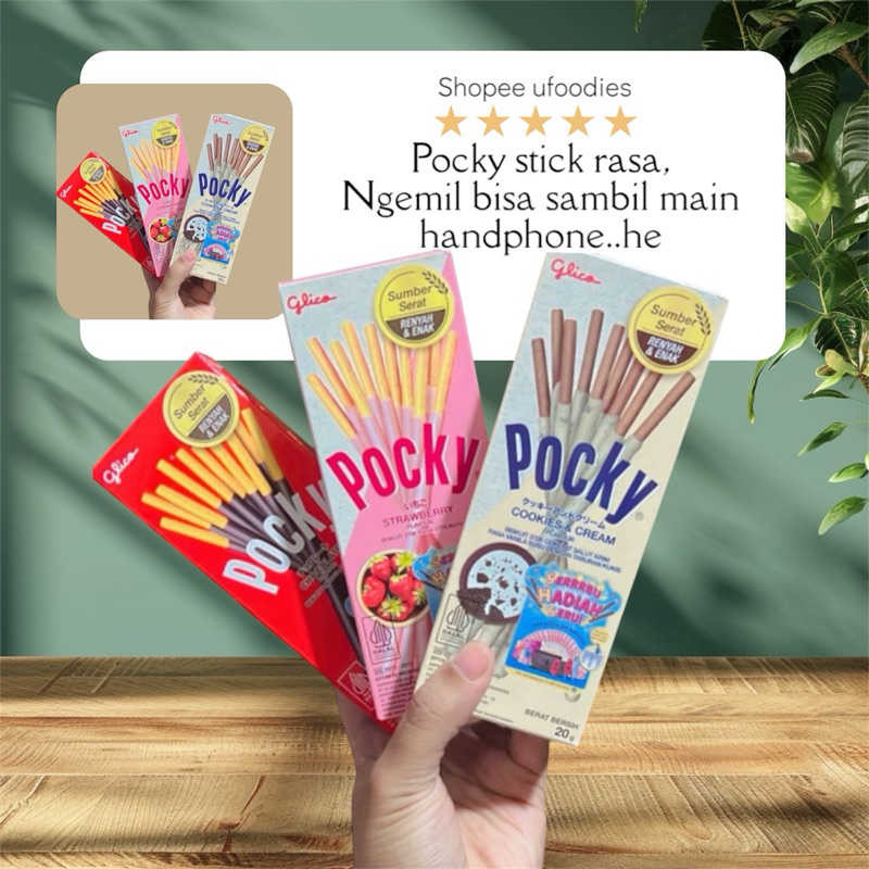 

Pocky Biskuit stik varian rasa Stoberi Coklat dan Cookies and Cream