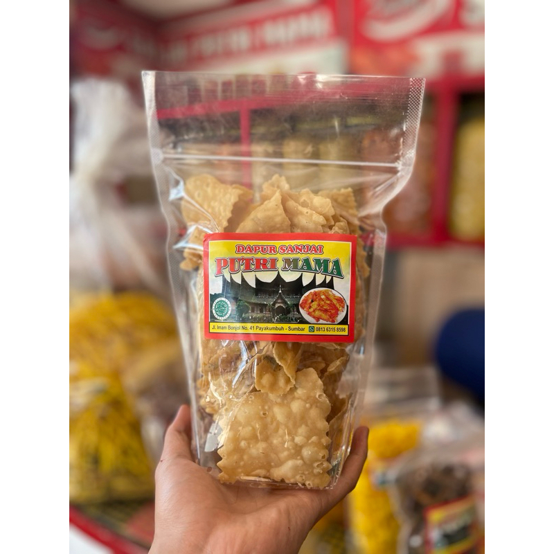 

keripik pangsit rasa original/kue bawang putih/keripik pangsit khas minang