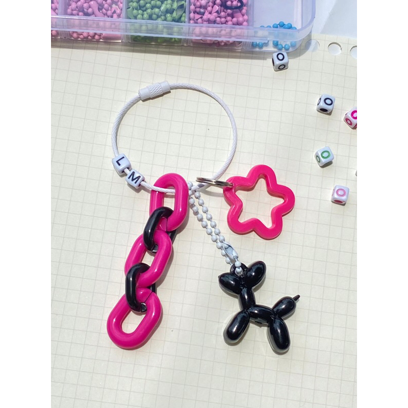 Bag and Key Charm Black Pink Aesthetic