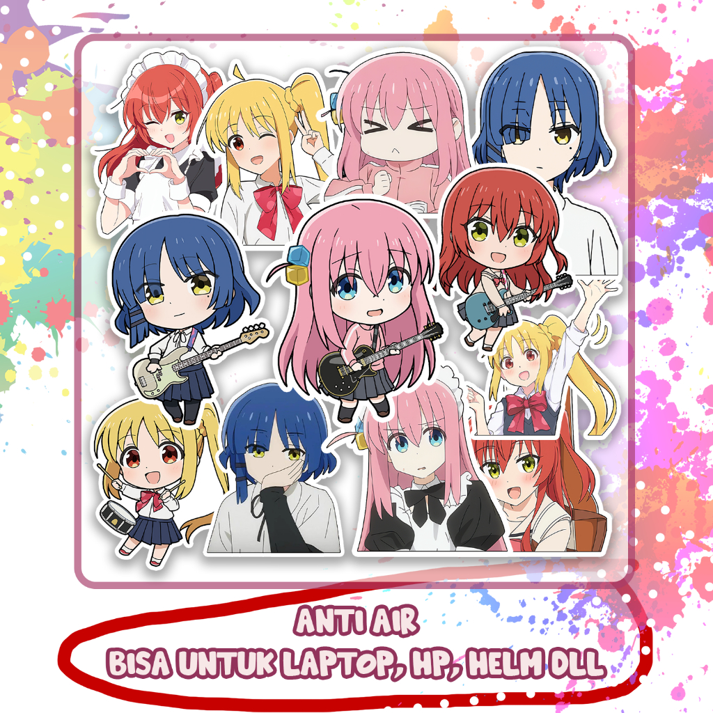 

Stiker Bocchi The Rock BTR Bocchi Ryo Kita Nijika, Sticker Lucu Murah