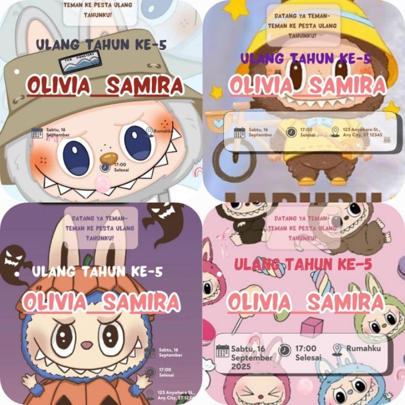 

undangan ulang tahun labubu free file jpg custom nama dan date