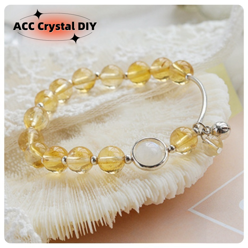 Gelang Citrine wanita 925 sterling perak kristal alami biru moonstone diy perhiasan gelang