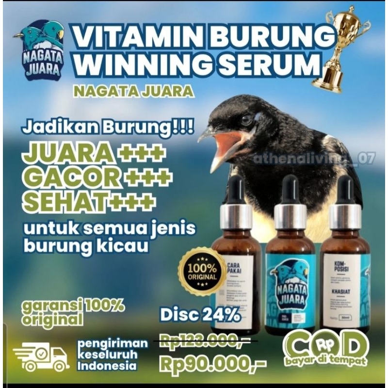 N A G A T A OBAT POWER MURAI VITAMIN SUARA BURUNG KRISTAL