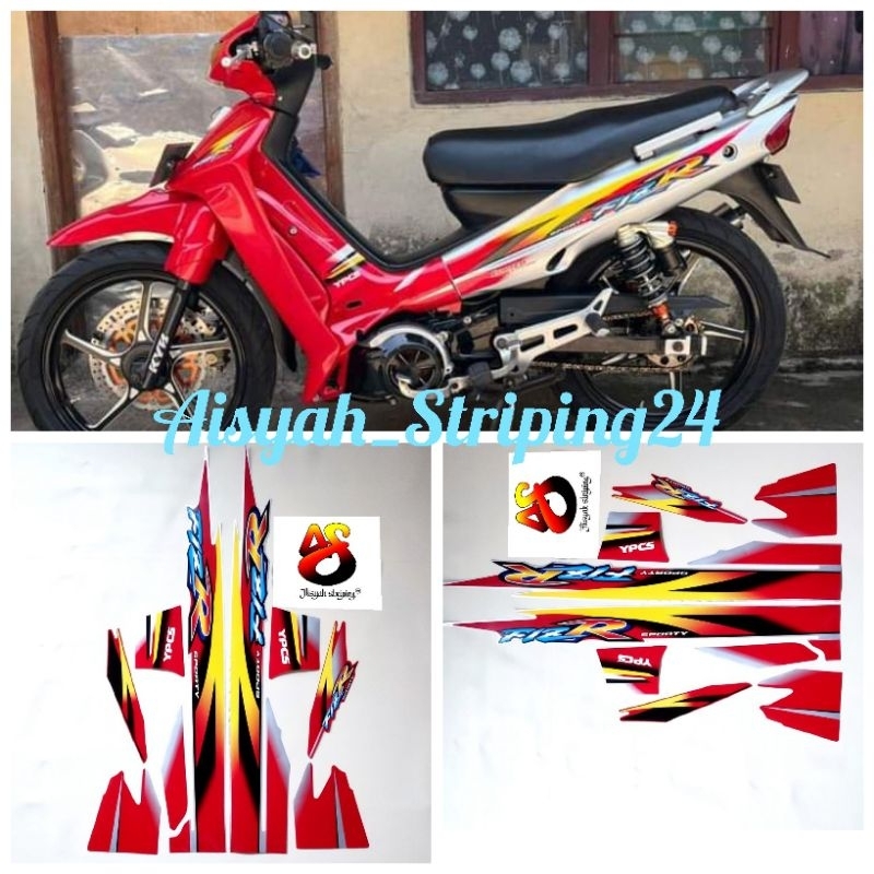 STIKER STRIPING & LIS BODY F1ZR FIZR LIMITID EDITION TAHUN 2000 MERAH SILVER