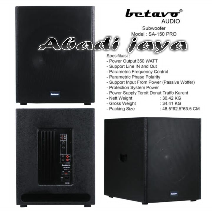subwoofer aktif betavo sa150 pro / sa150pro / sa 150pro 15 inch 1bh original