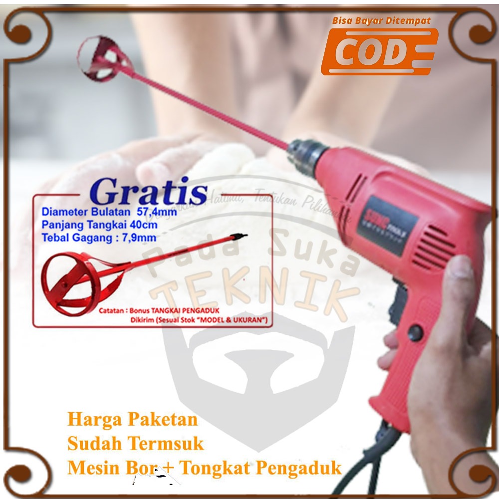 mesin bor pengaduk adonan adukan mixer tangkai adukan pemutar pukis donat terigu martabak