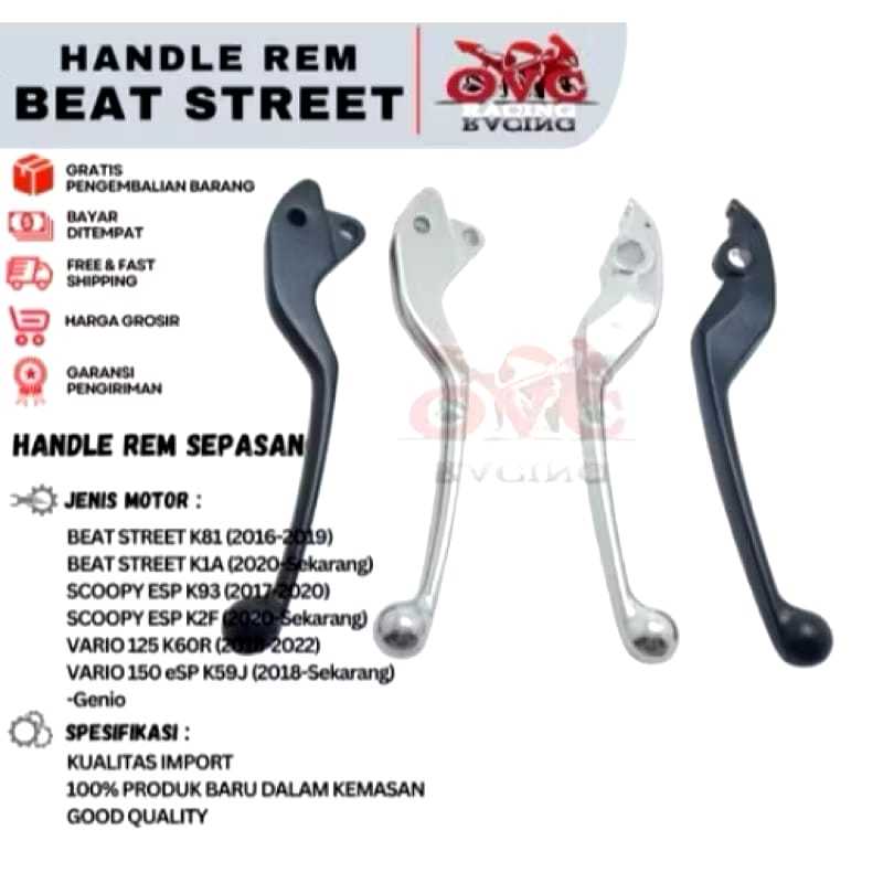 HANDLE REM MOTOR MODEL STANDARD CBS ISS MOTOR VARIO 150 125 NEW BEAT STREET GENIO SCOOPY SEPASANG