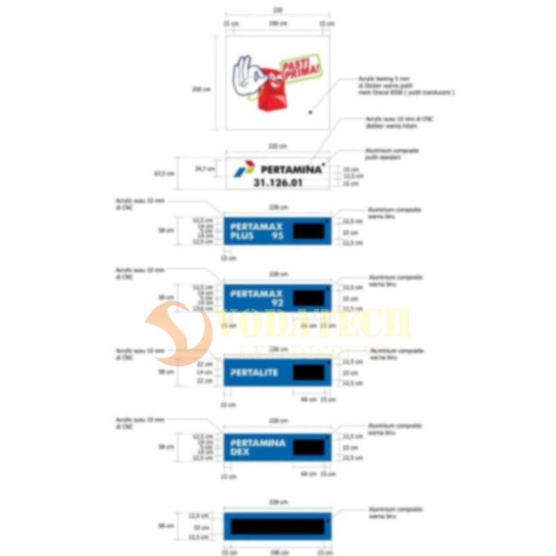 TOTEM HARGA SPBU PERTAMINA WIFI 1 SET