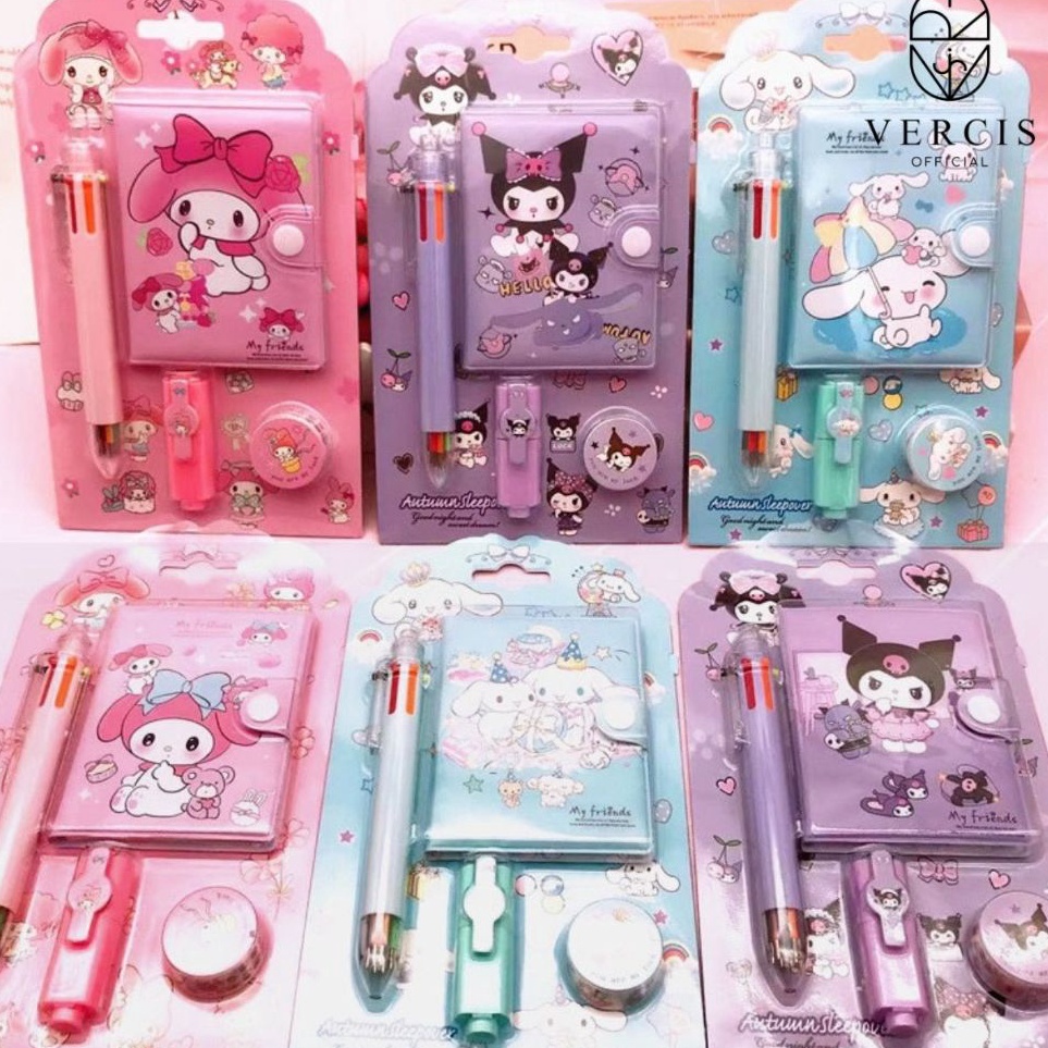 

Dapatkan Hari Ini Buku Diary Sanrio 4in1 Buku Memo Anak Sekolah Notebook Alat Tulis Anak Karakter Kuromi Cinnamoroll Melody Hadiah Ulang Tahun Anak kado Anak Souvernir