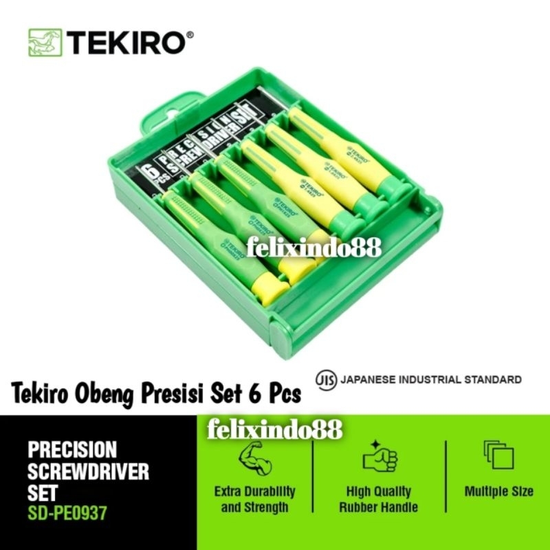 Tekiro Obeng Presisi Set 6 Pcs SD-PE0937 Original Precision Screwdriver Servis Kacamata HP Laptop