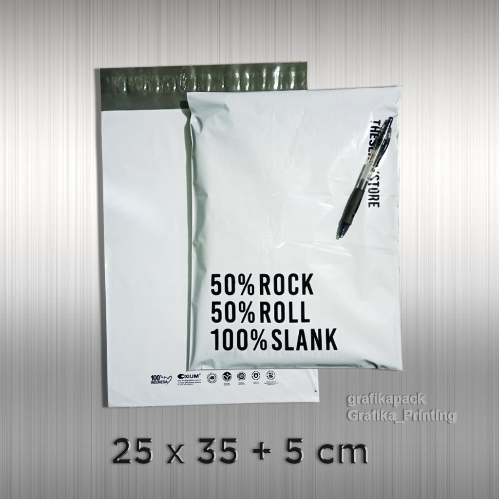 Custom Plastik Polymailer Ramah Lingkungan 25 x 35 cm