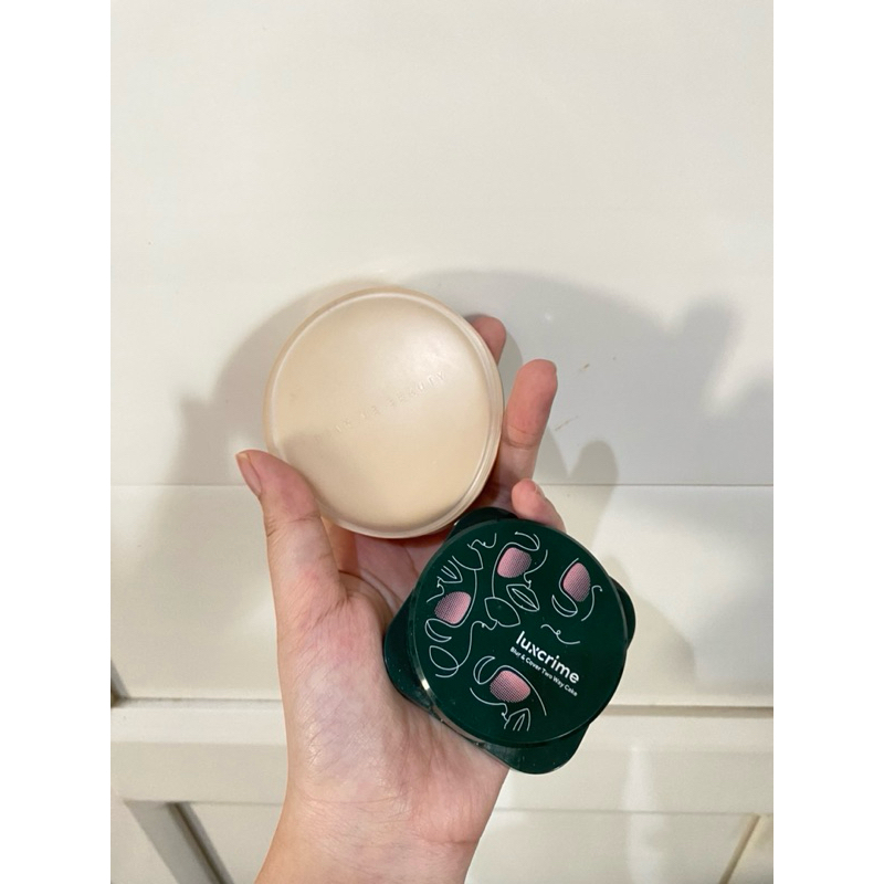 PRELOVED DPT 2 Dear Me Beauty Powder Foundation N00 Nude Porcelain x Luxcrime TWC Cream Puff Mini Si