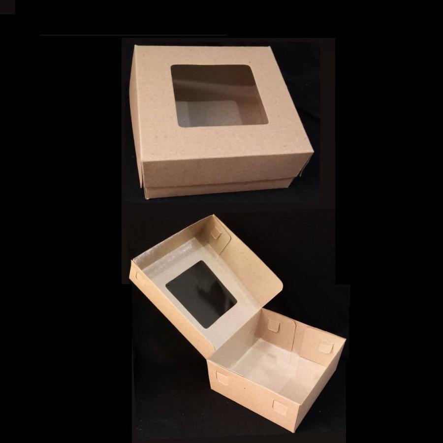 

( 10 pcs ) Dus Mika Coklat Polos Hampers Snack Box 16x16x7 cm Packaging Kado Souvenir