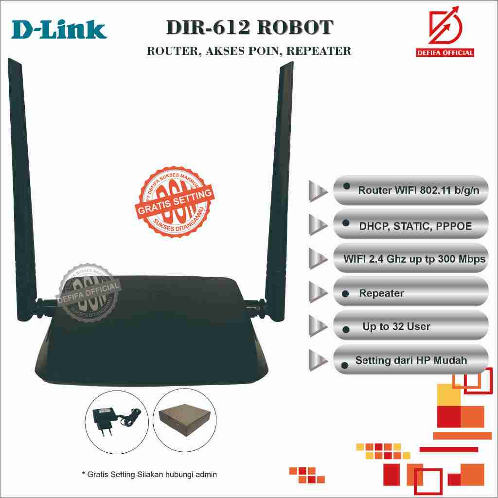 Router WIFI Wireless D-LINK DIR-612 N300 Fast Ethernet Router not Modem