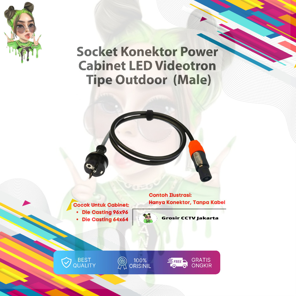 Socket Soket Konektor Outdoor Power Cabinet Kabinet Videotron Male