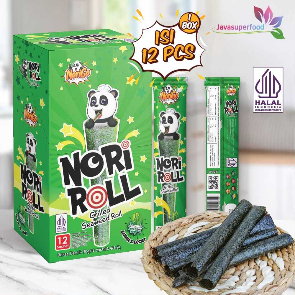 

Snack Nori Roll Grilled Seaweed Roll 1 box isi 12Pcs / Snack Rumput Laut 2.5g