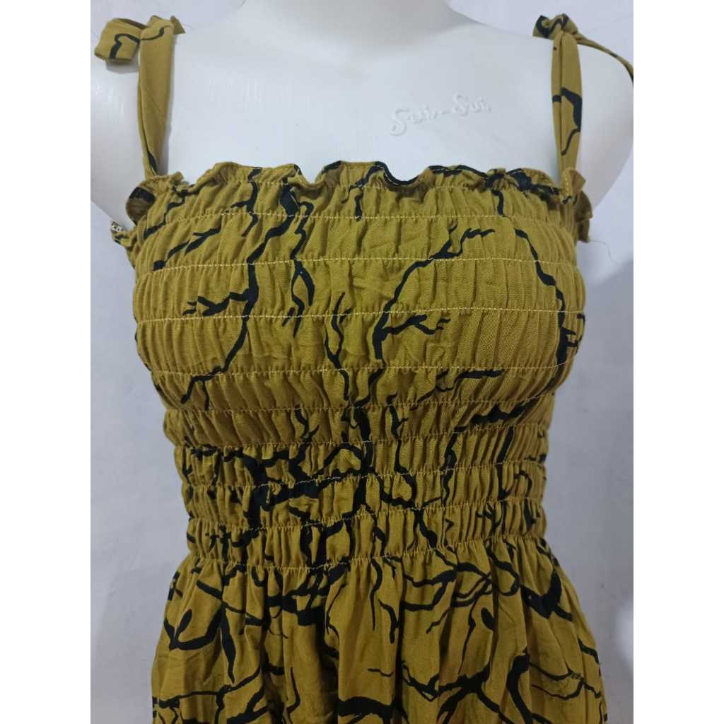 Mini Dress Anak Perempuan |Dress Pantai Tali Kecil Ibu Dan Anak Smokk
