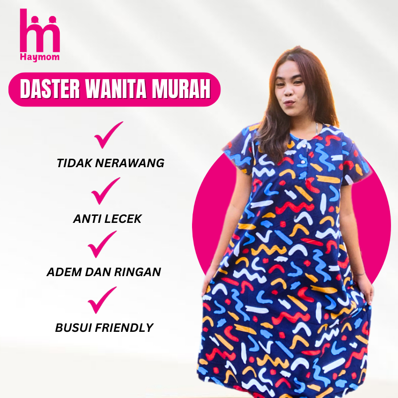 Daster Kekinian Terbaru Murah - Daster Payung Busui Kancing - Daster Midi Ibu Remaja Adem