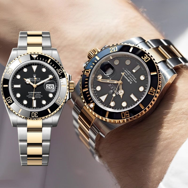【100% ASLI】Original Jam tangan Rolex Submariner Black Gold Water Ghost M126613LN-0002 Automatic 18CT