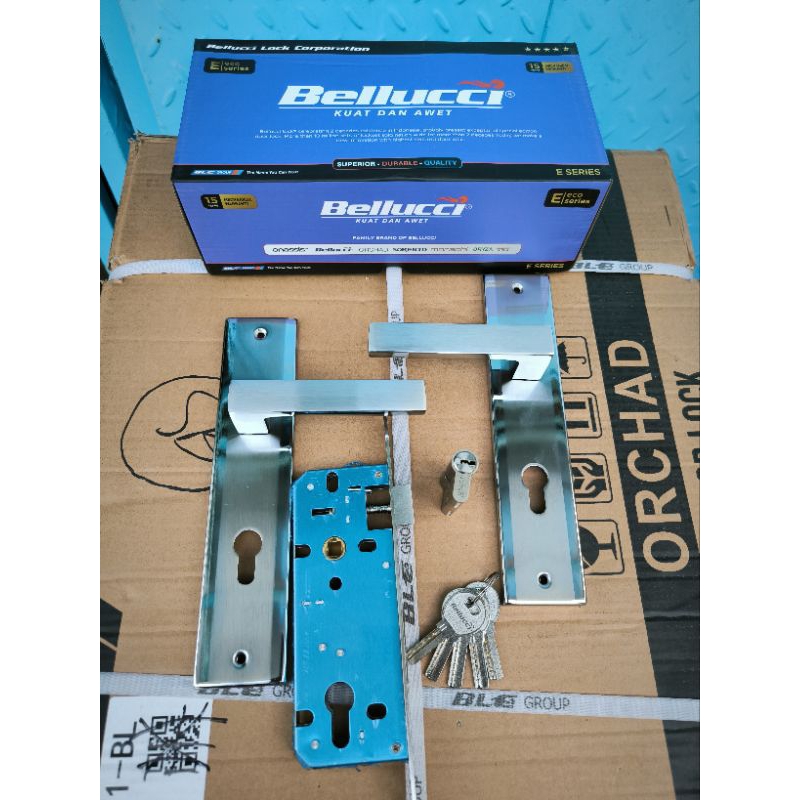 Kunci Pintu Besar Bellucci E81 / Kunci Bellucci Hypo Kotak Biru / Kunci Pintu Bellucci Fullset / Kun