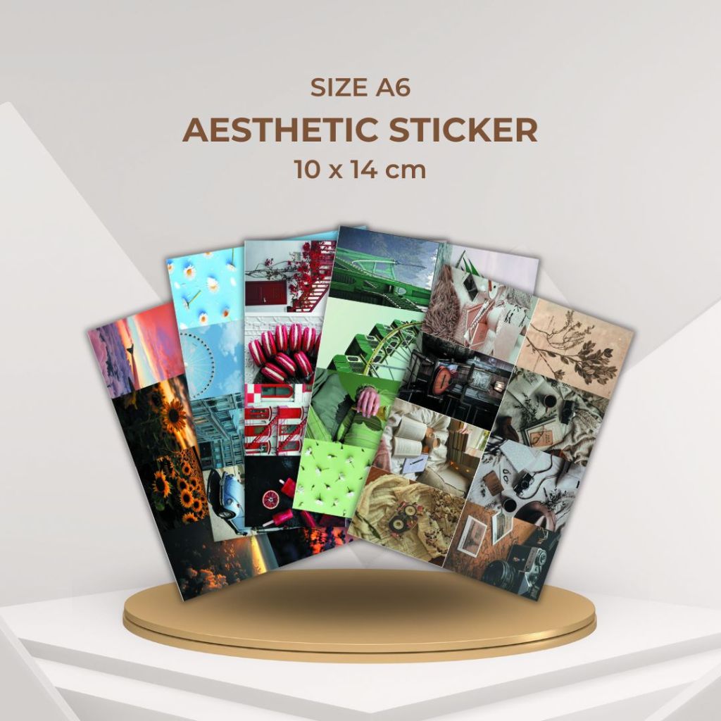 

Stiker Aesthetic Series Stiker Aesthetic Deco Planner Album Scrapbook Journal Freebies Notes DIY Sticker Size A6 10 x 14 cm