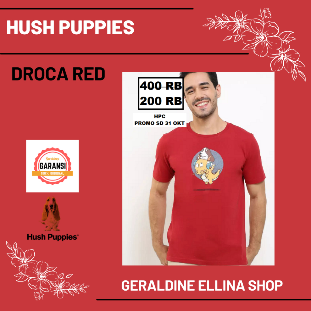 Kaos pria hush puppies original sale seri DROCA