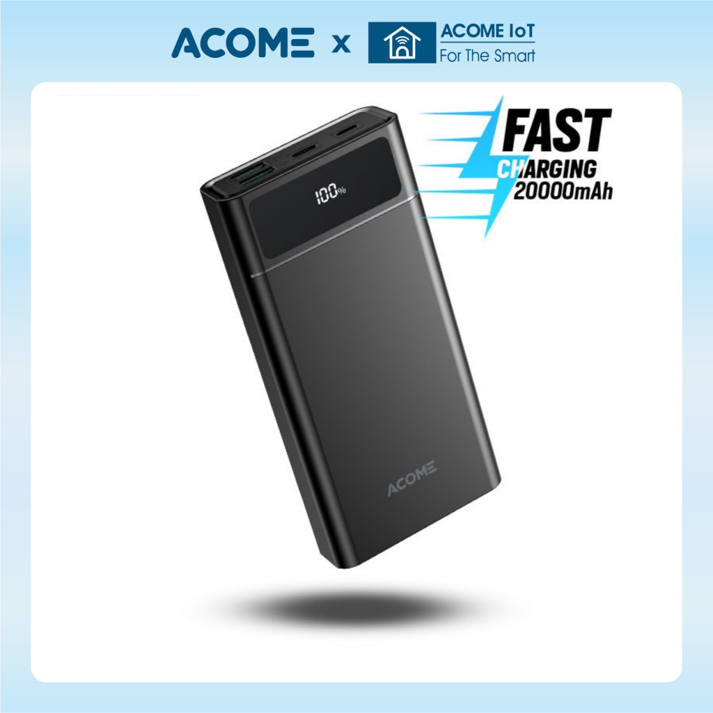 ACOME Powerbank 20000 mAh Fast Charging QC3.0 PD VOOC SCP Dash AP201
