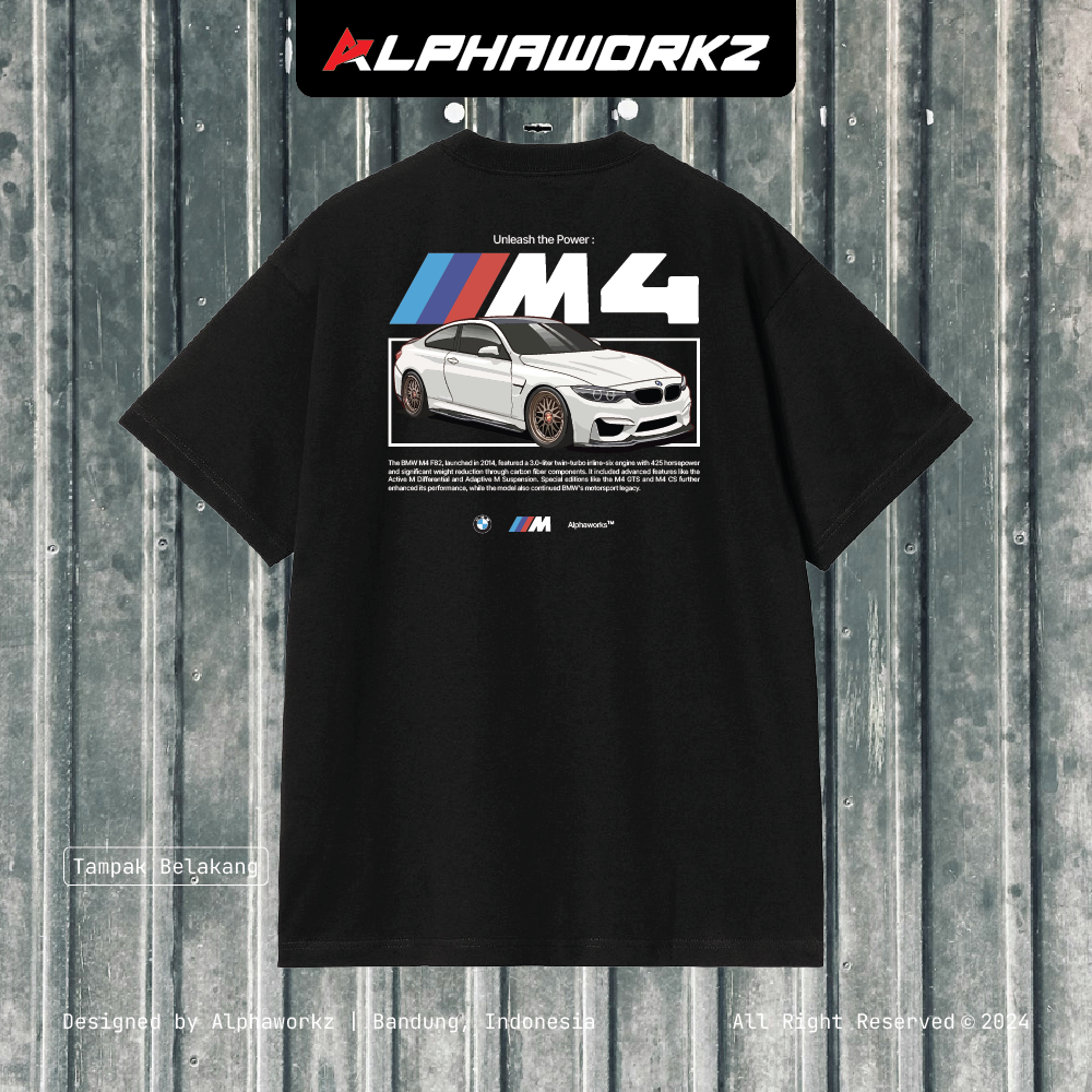 ALPHAWORKZ Kaos Mobil BMW M4 COLOR - Kaos Baju Mobil Tshirt Katun Premium