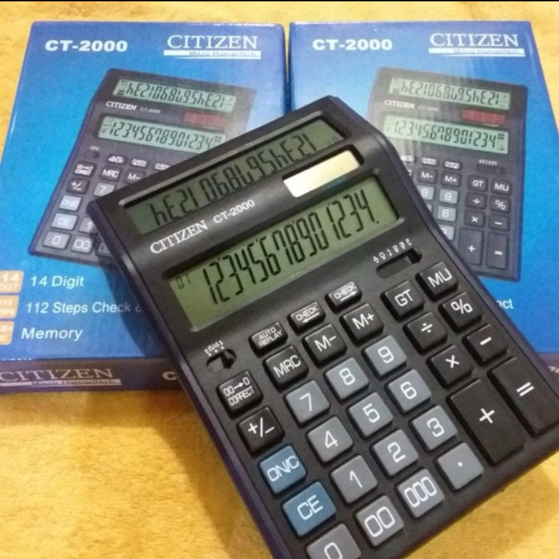 

TERMURAH‼️KALKULATOR MEREK CITIZEN CT 2000 2 LAYAR / 14 DIGIT CHECK AND CORRECT