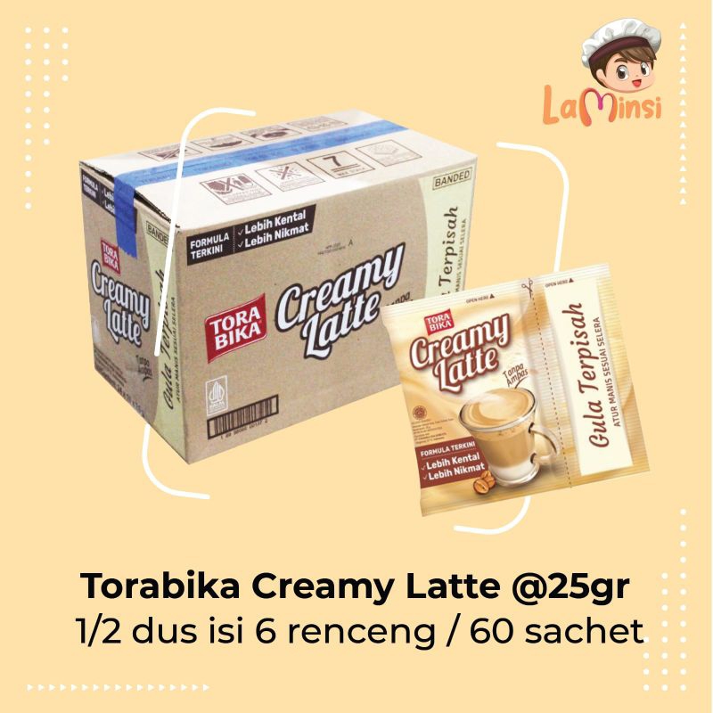 

Torabika Creamy Latte 1/2 Dus Isi 6 Renceng / 60 Sachet x 25gr
