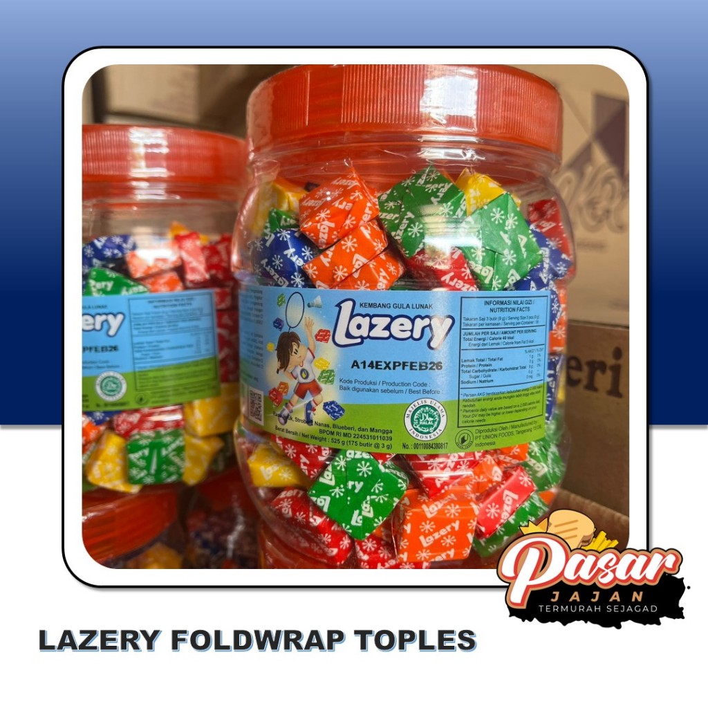 

Lazery Foldwrap Toples 525gr Permen Lunak