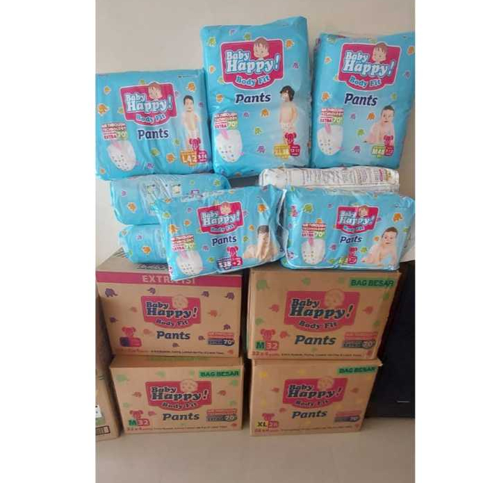 1 DUS BABY HAPPY // BABY HAPPY KARTONAN // BABY HAPPY 1 KARTON ISI 4 BALL @S38+2/ @M32/ @L28/ @XL26/