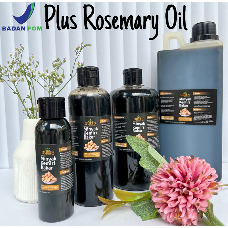 Minyak Kemiri Bakar Plus Rosemary Oil Flip  (PENUMBUH&MENGHITAMKAN RAMBUT)