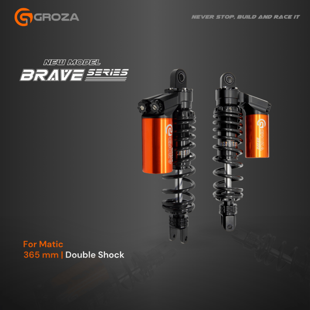 GROZA - BRAVE SERIES 365MM Double Shock Matic PCX 160 | Shockbreaker Tabung Atas | Suspensi Groza | 