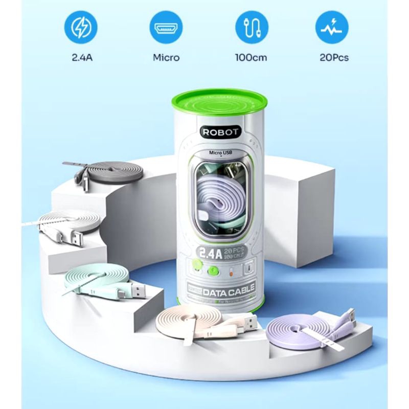 Kabel Cas Type C Micro Iphone ROBOT  Fast Charging
