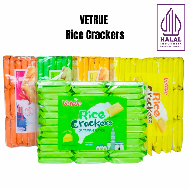 

VETRUE Japanese Taiwan Rice Crispy Crackers Krekers Beras Aneka Rasa 320gr / 300gr [Vegetable, Salted Egg, Crayfish, Cheese, Egg Yolk]