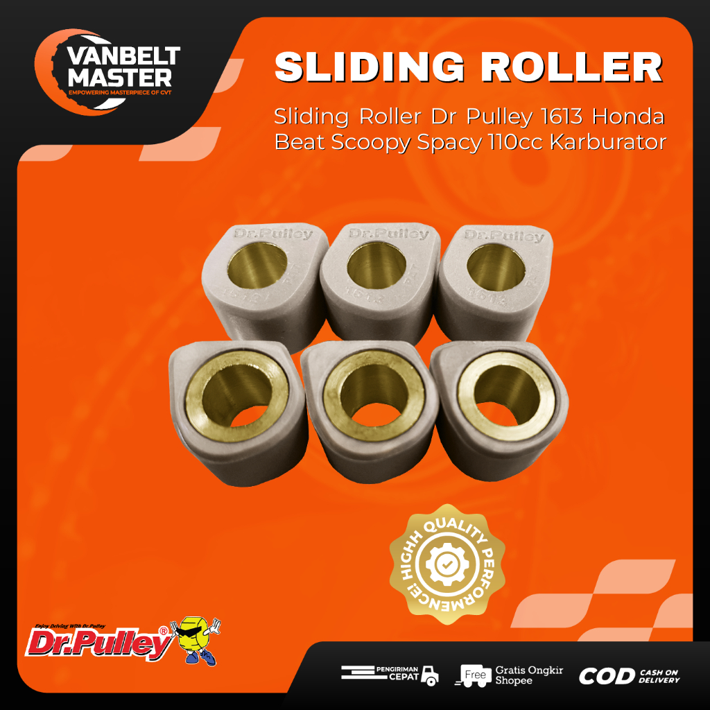 Dr Pulley Sliding Roller Beat Scoopy Spacy Karbu 110 ukuran 1613