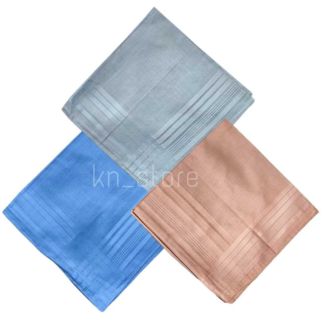 3 Pcs Sapu Tangan Pria Katun Handkerchief Saputangan Premium Selampe Cowok