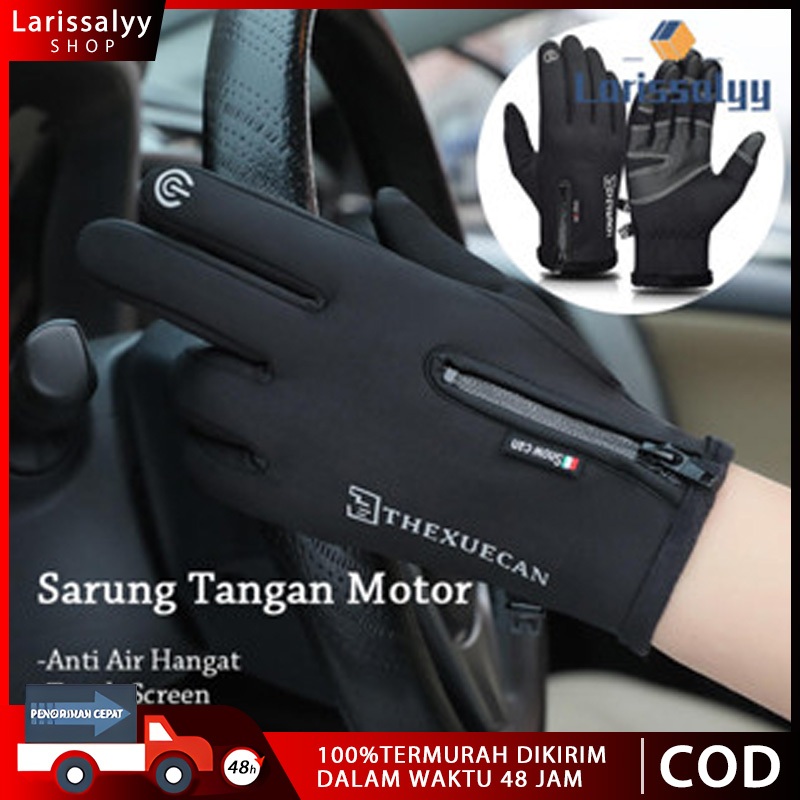 [Larissalyy]Sarung Tangan Motor Touchscreen Water Resistant Glove Anti Air Touch Screen Hangat Glove