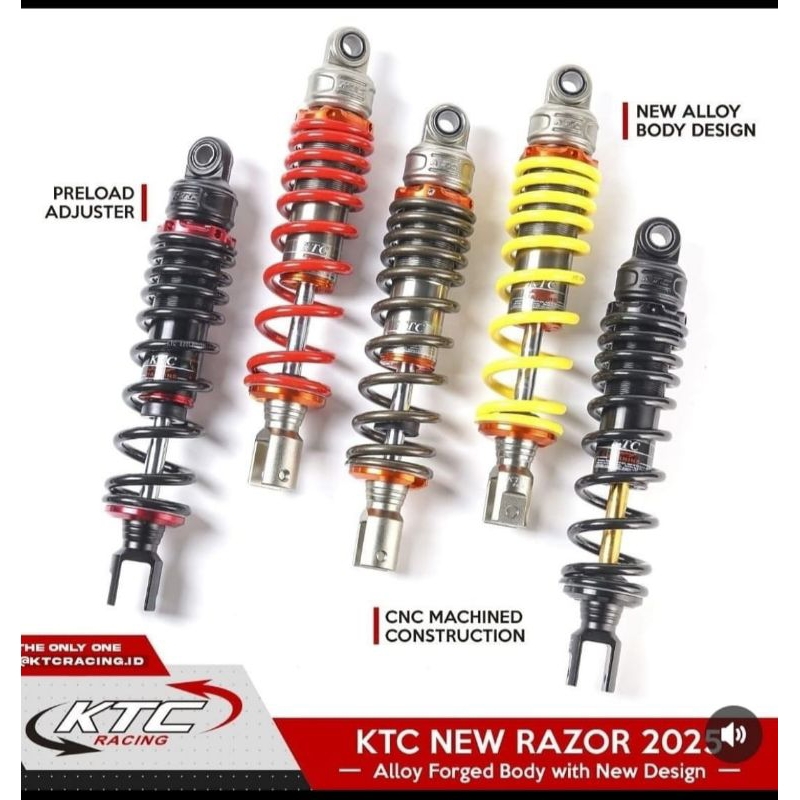 shock breaker belakang ktc razor honda vario 125/150 ukuran 325mm ORIGINAL