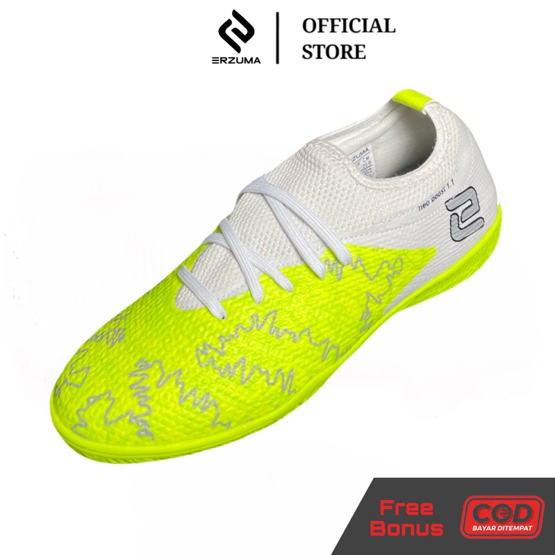 ERZUMA - Sepatu Futsal Neo Boost 1.1 IN Putih Neon Original