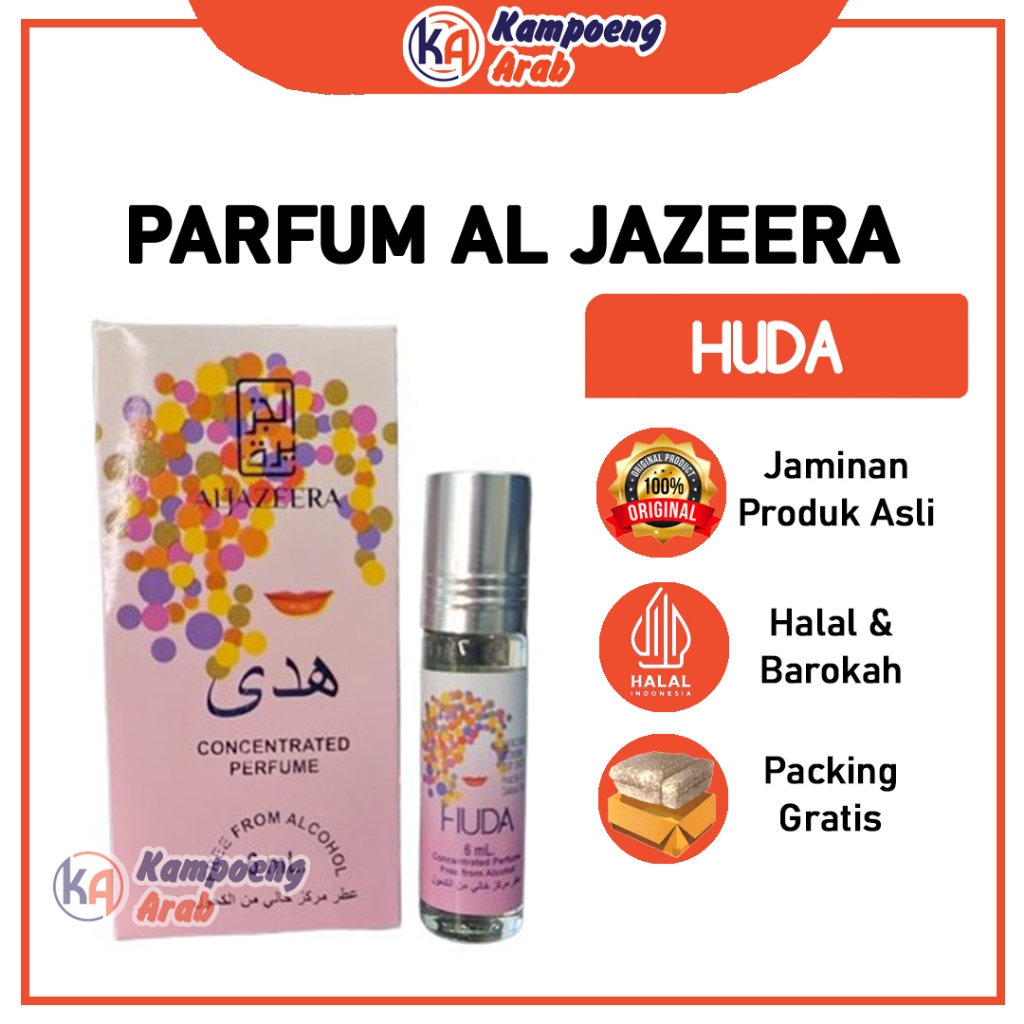 Parfum Al Jazeera Huda Roll On 6ml Non Alkohol Aroma Bublle Gum Minyak Wangi Permen Karet Tahan Lama