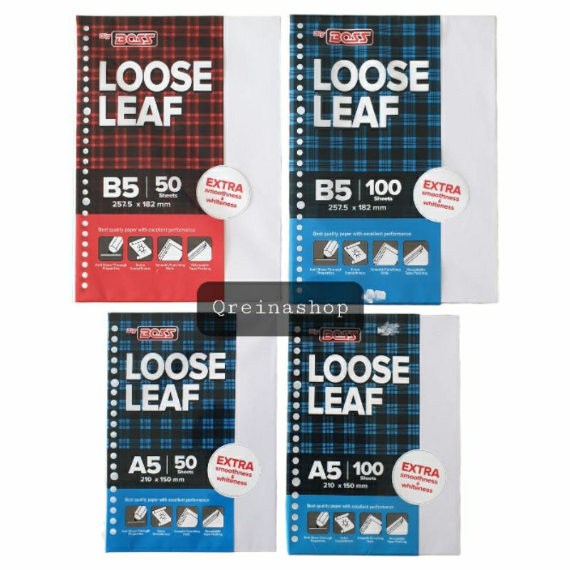 

(Bisa COD) Kertas Binder Big Boss Loose Leaf A5 & B5 Polos