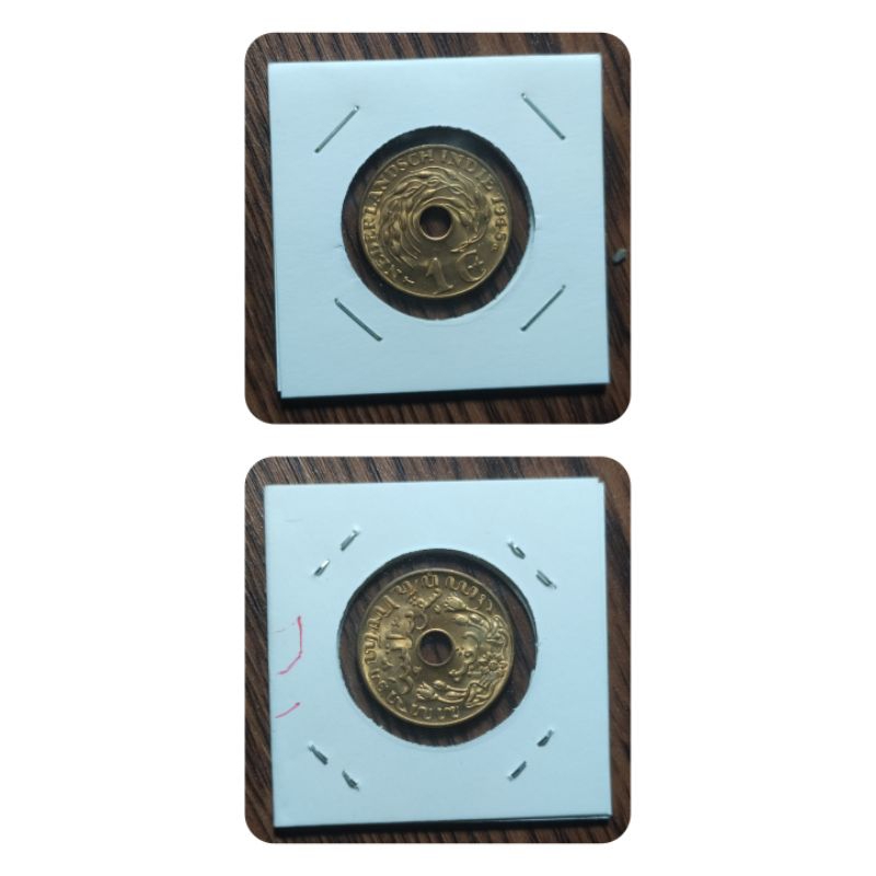 koin nederlandsch indie 1G tahun 1945 kondisi uns