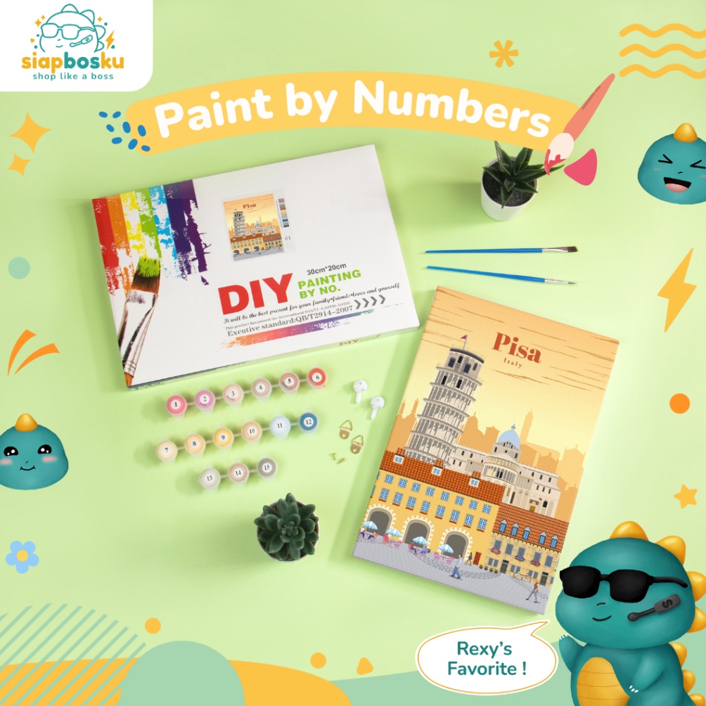 

KODE M93H PAINT BY NUMBER 2x3 CM AESTHETIC KANVAS LUKIS CITIES LANDSCAPE PAINTING KIT